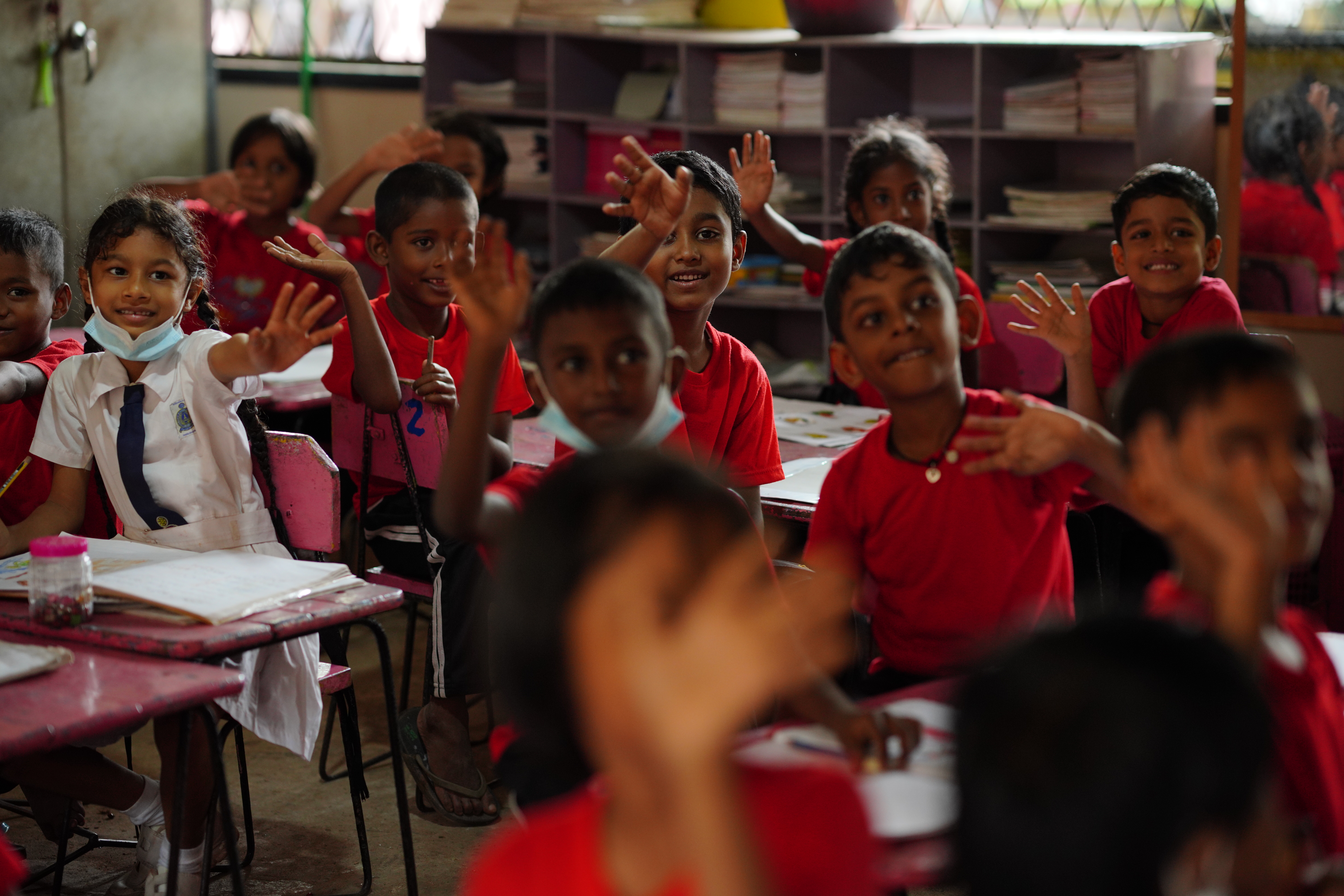 Sri Lankan school children smiling